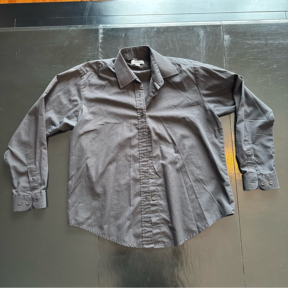 Edwards Small Black Button Down Long Sleeve Work Shirt